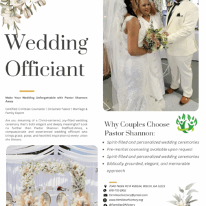 Wedding Officiant Services – Pastor Shannon Amos